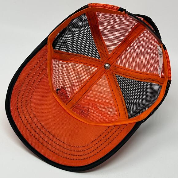 Vintage 80s O's Gold Trucker Hat Cap Orange Farmer Farming Snapback Full Mesh - Picture 4 of 11
